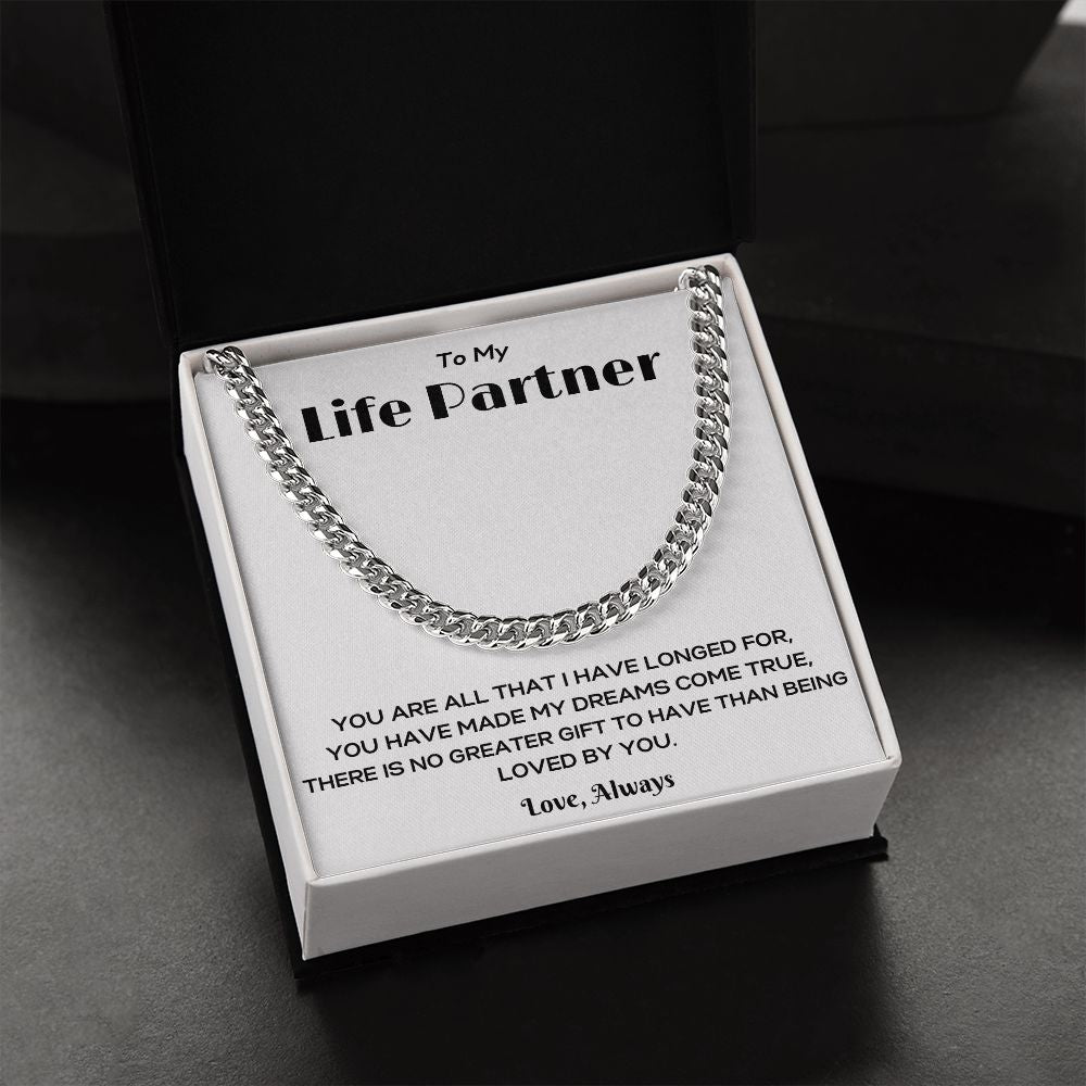 To My Life Partner | Cuban Link Chain