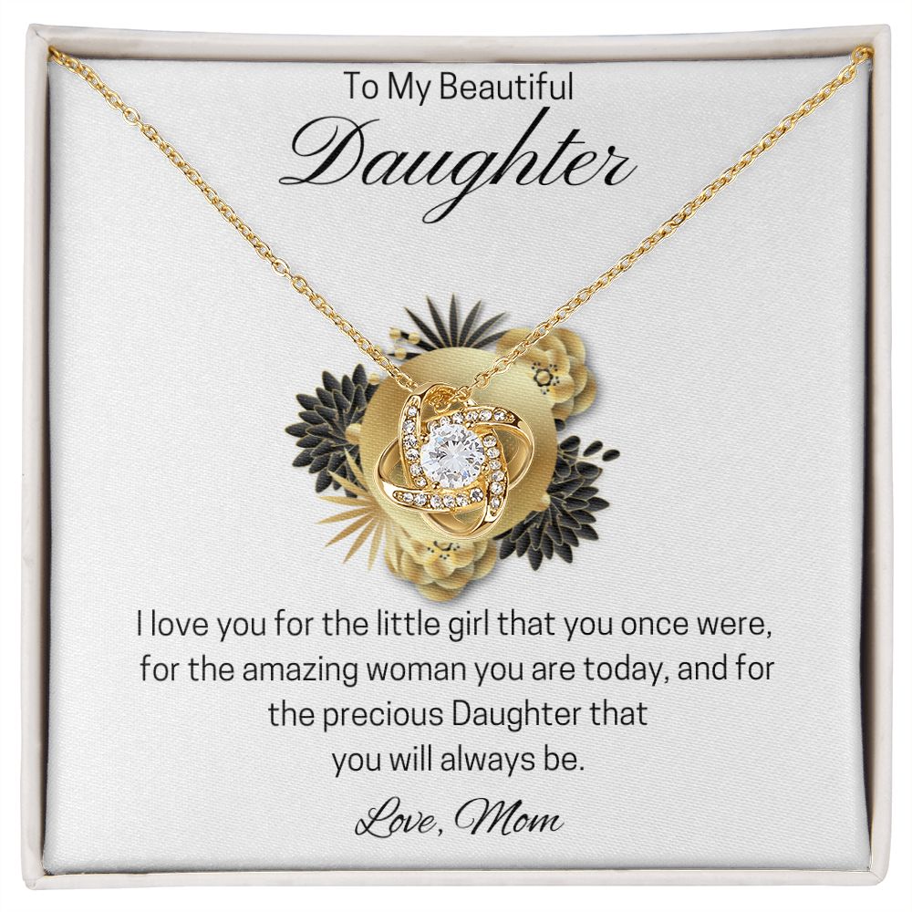 To My Beautiful Daughter | Love Knot Necklace (Mom)