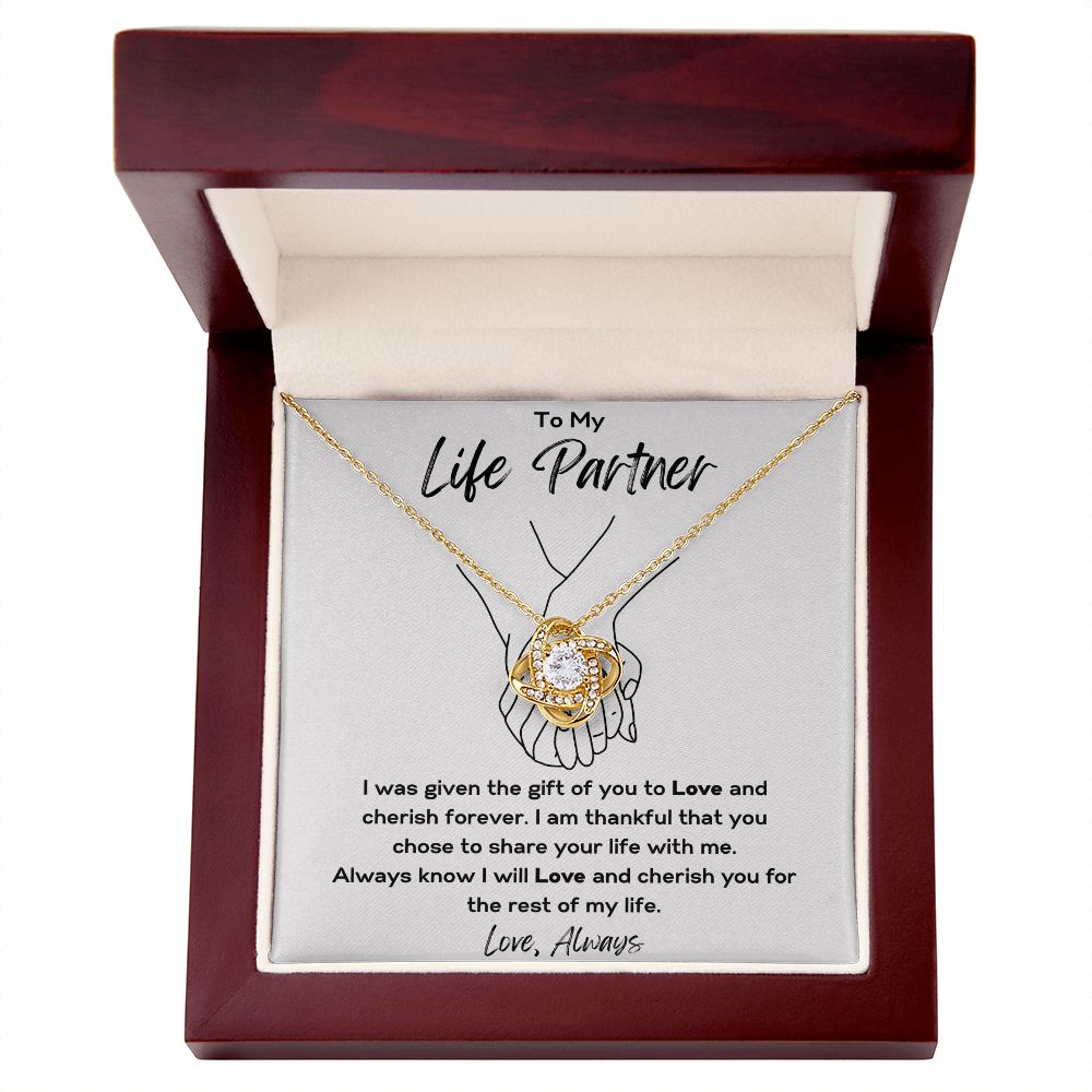 To My Life Partner | Love Knot Necklace