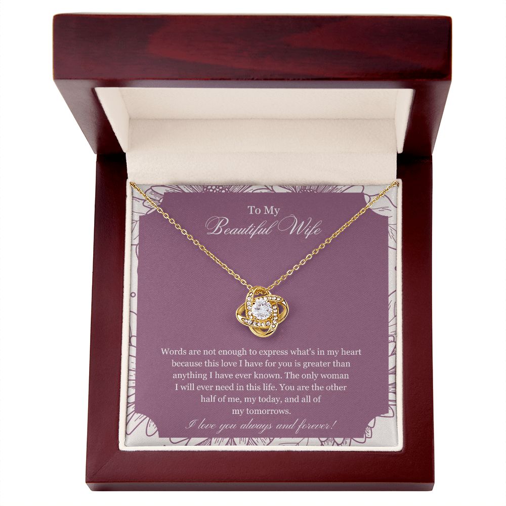 To My Beautiful Wife | Love Knot Necklace