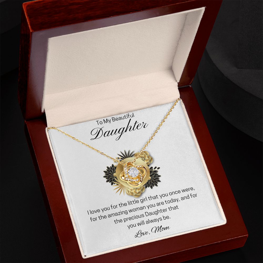 To My Beautiful Daughter | Love Knot Necklace (Mom)