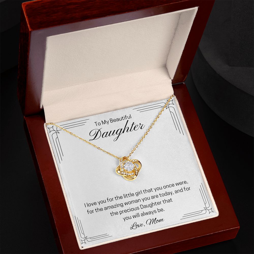 To My Beautiful Daughter | Love Knot Necklace (Mom)