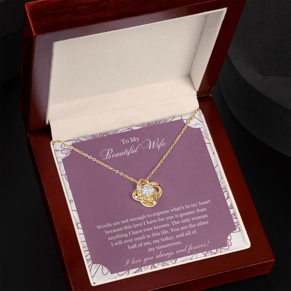 To My Beautiful Wife | Love Knot Necklace