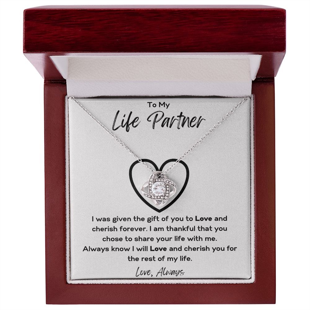 To My Life Partner | Love Knot Necklace