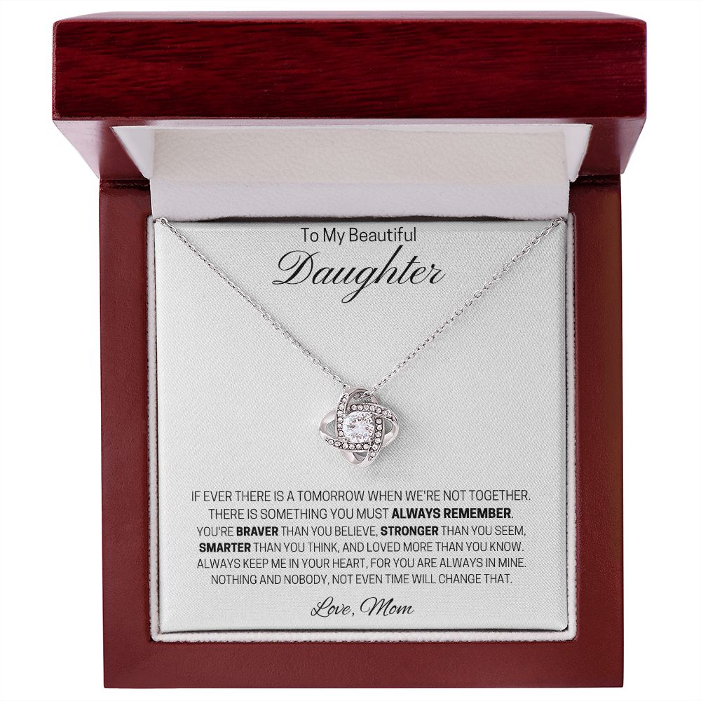 To My Beautiful Daughter | Love Knot Necklace (Mom)