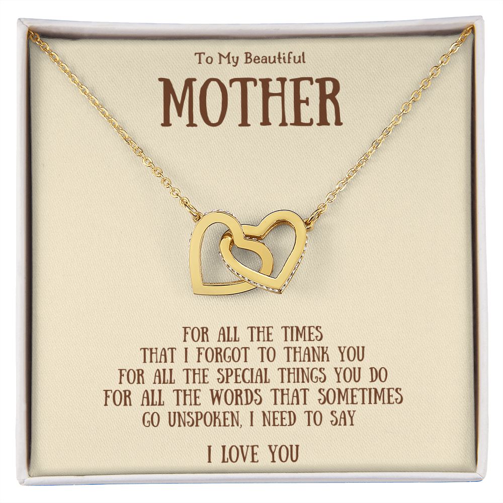 To My Beautiful Mother | Interlocking Hearts Necklace