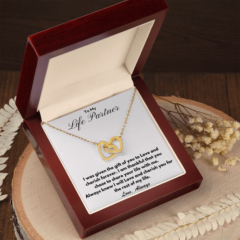 To My Life Partner | Interlocking Hearts Necklace
