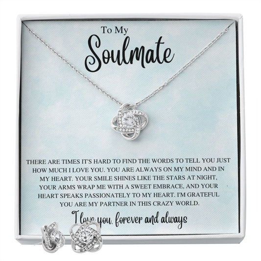 To My Soulmate | Love Knot Earring & Necklace Set