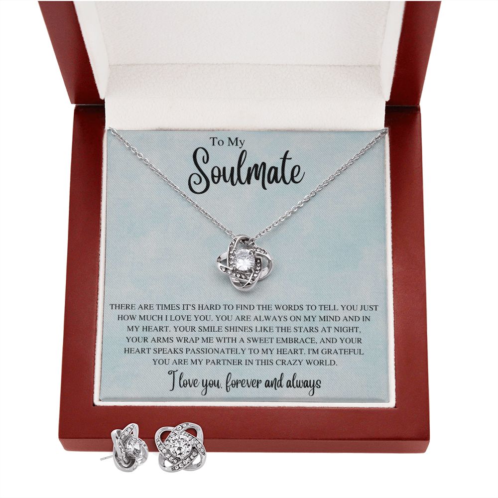 To My Soulmate | Love Knot Earring & Necklace Set