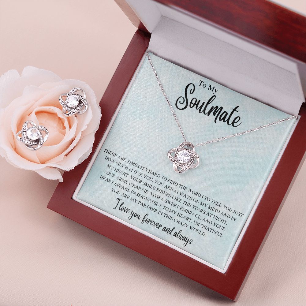 To My Soulmate | Love Knot Earring & Necklace Set