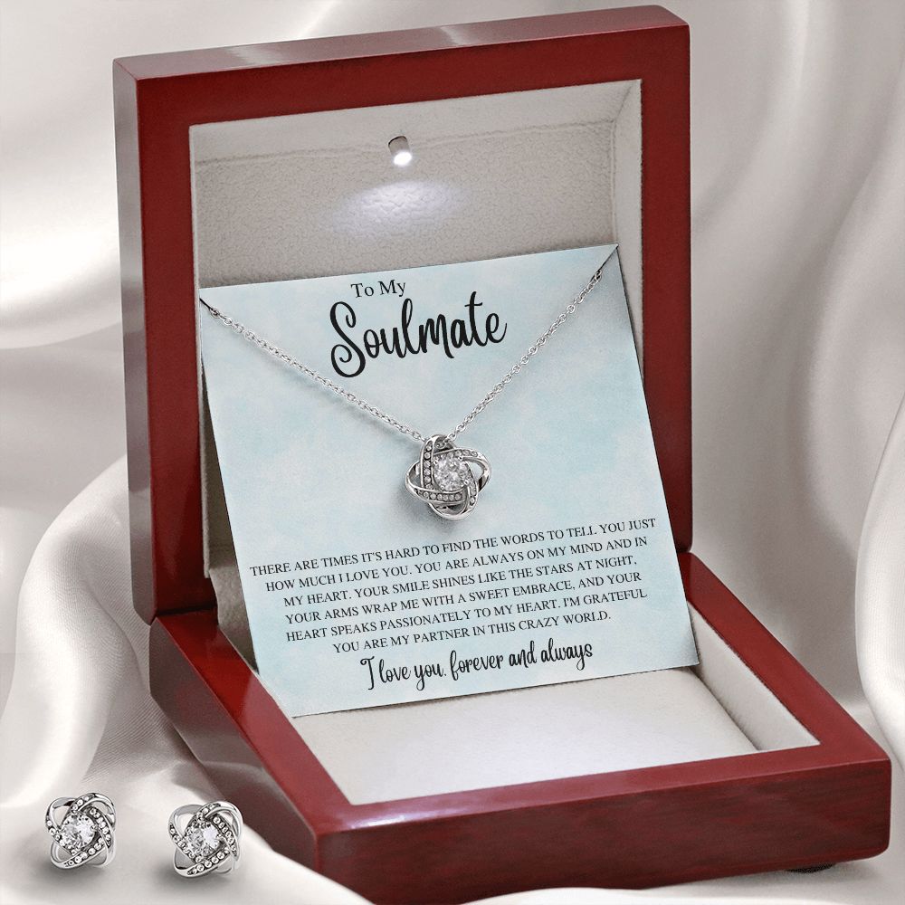 To My Soulmate | Love Knot Earring & Necklace Set