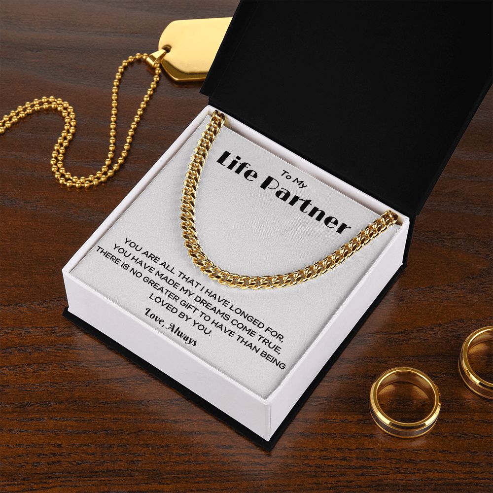 To My Life Partner | Cuban Link Chain