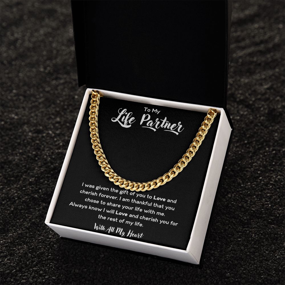 To My Life Partner | Cuban Link Chain