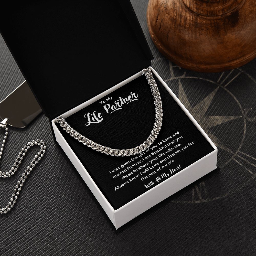 To My Life Partner | Cuban Link Chain