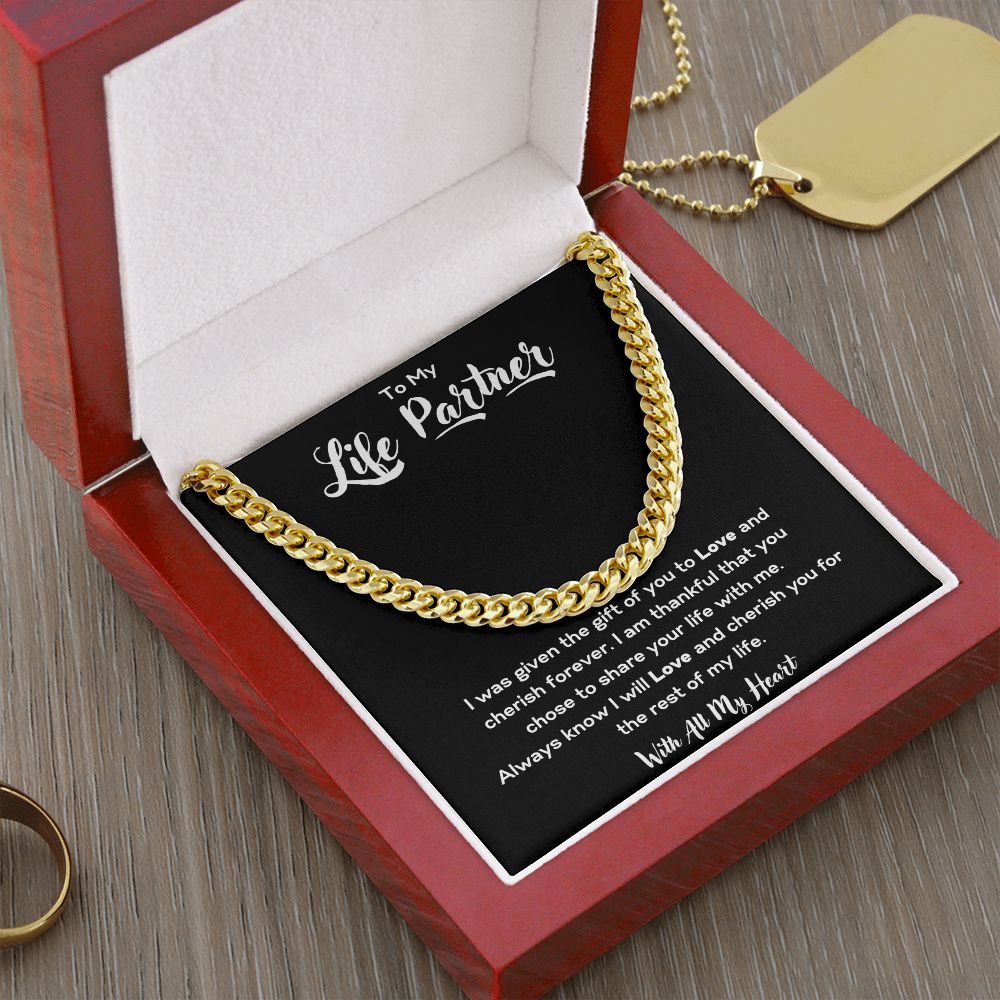 To My Life Partner | Cuban Link Chain