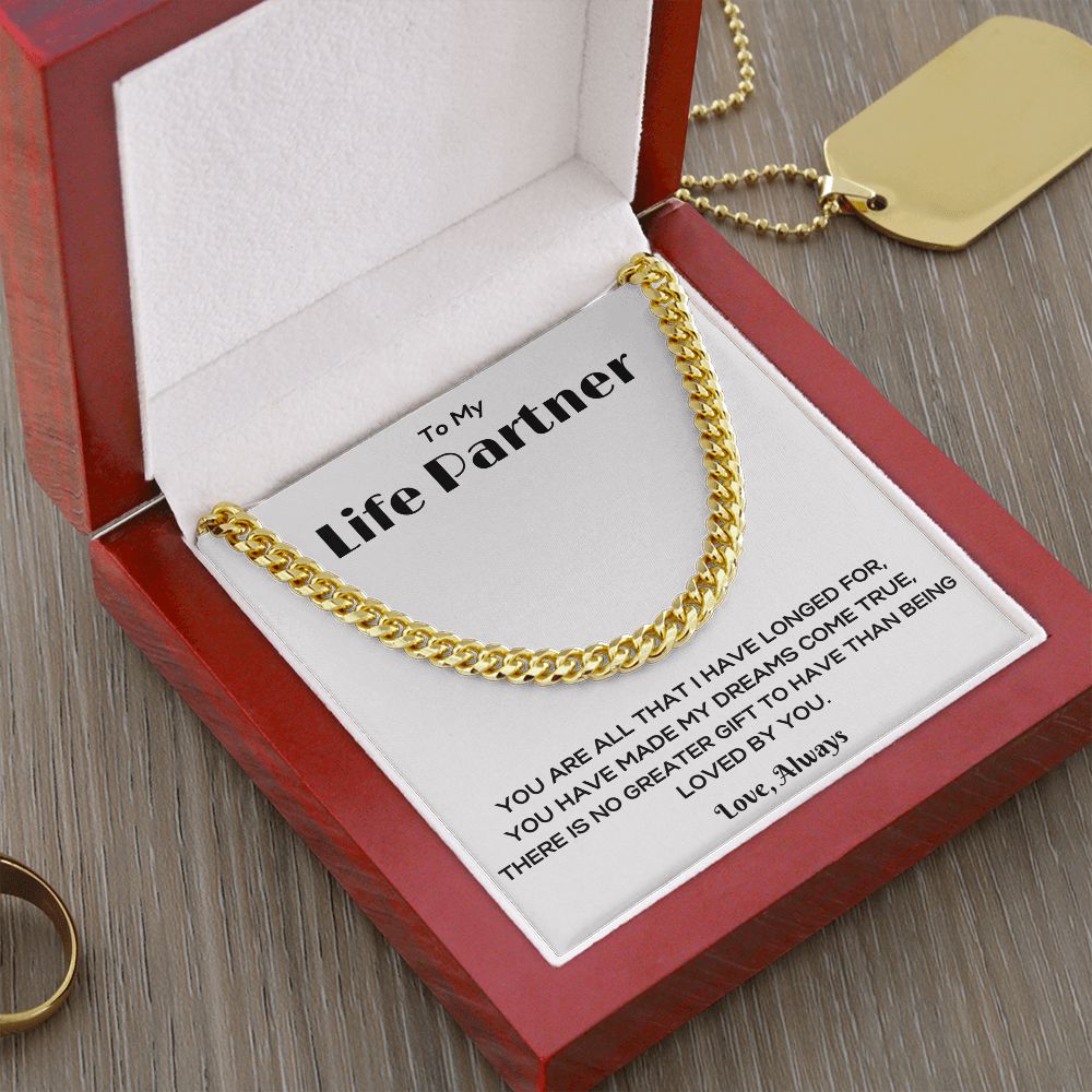 To My Life Partner | Cuban Link Chain