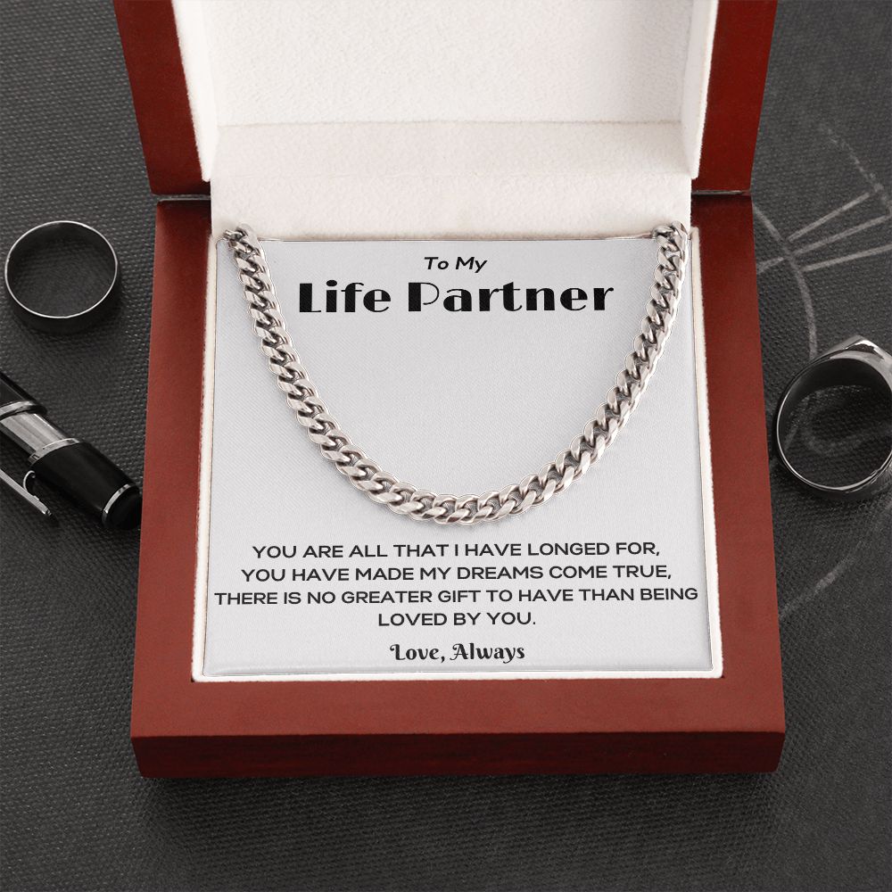 To My Life Partner | Cuban Link Chain