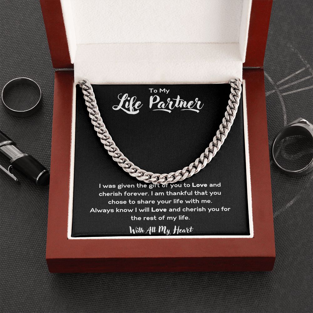 To My Life Partner | Cuban Link Chain
