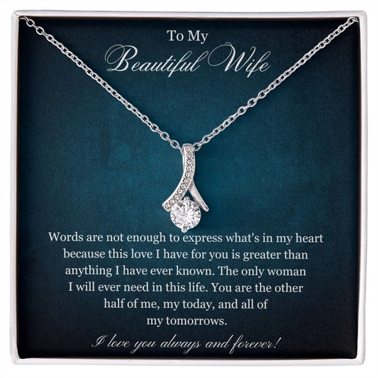 To My Beautiful Wife | Alluring Beauty Necklace