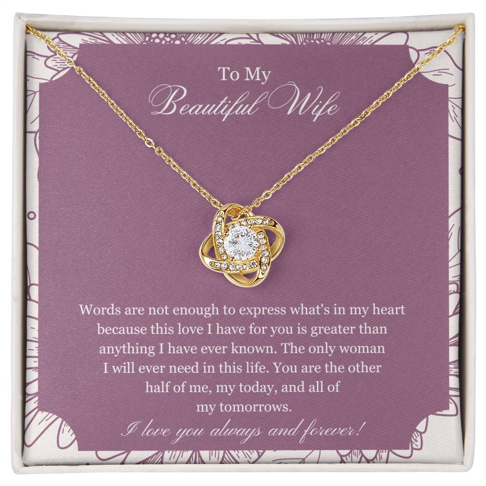 To My Beautiful Wife | Love Knot Necklace