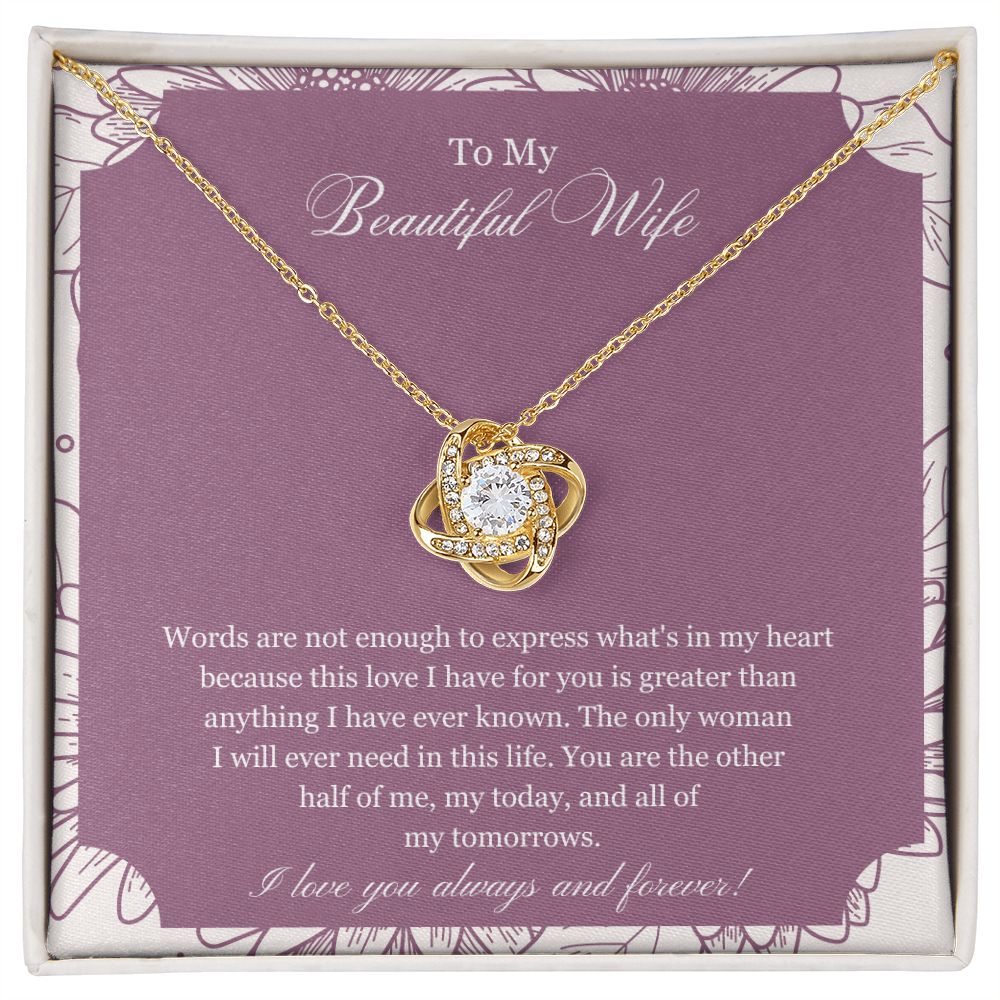 To My Beautiful Wife | Love Knot Necklace