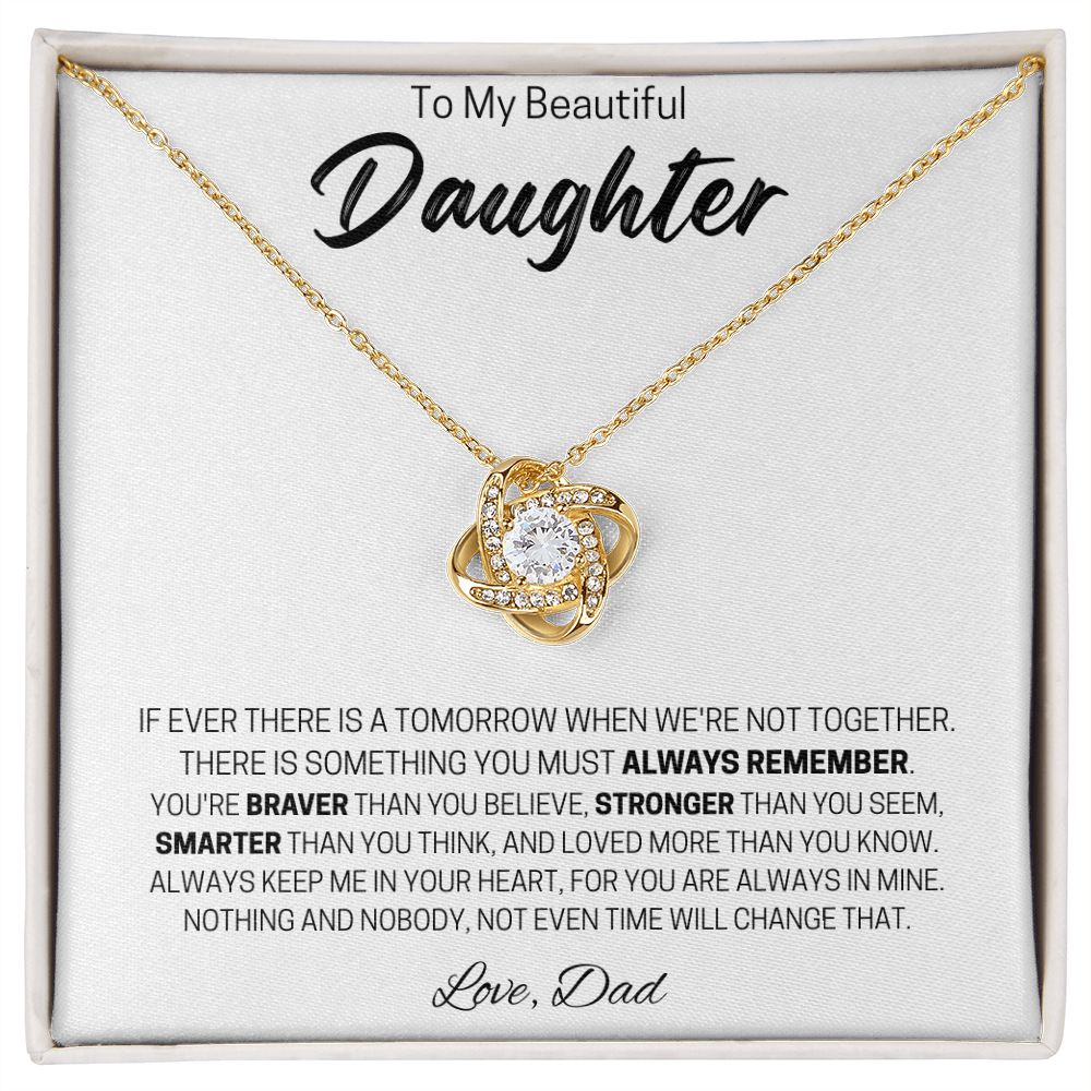 To My Beautiful Daughter | Love Knot Necklace (Dad)