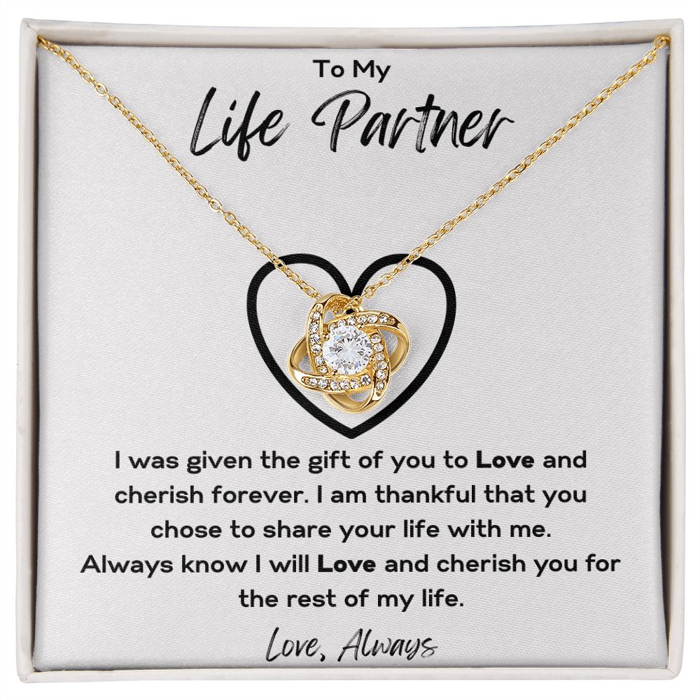 To My Life Partner | Love Knot Necklace