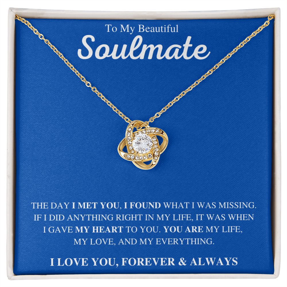 To My Soulmate | Love Knot Necklace (Blue)