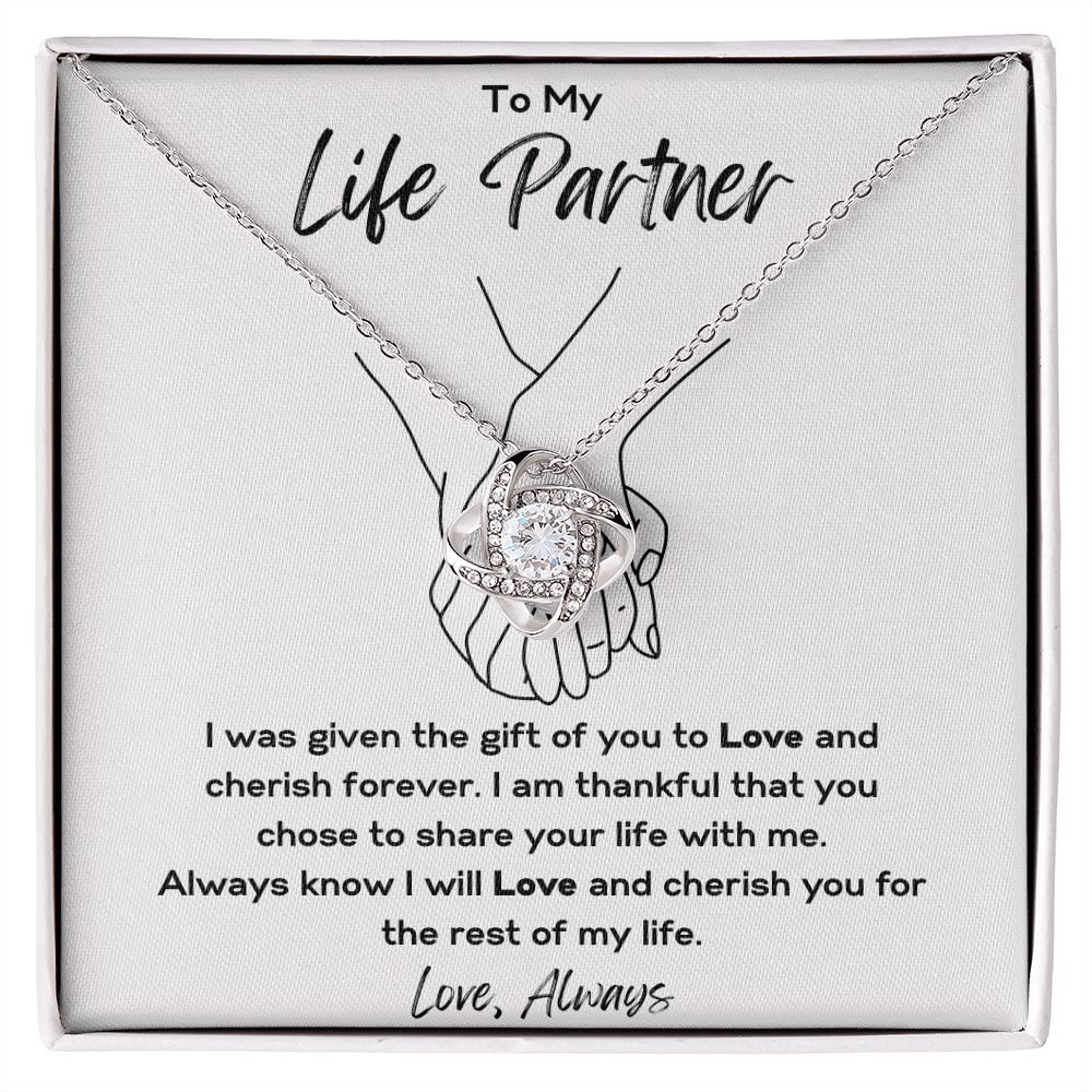 To My Life Partner | Love Knot Necklace