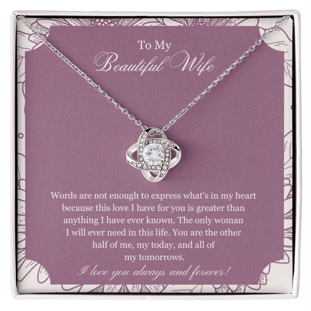 To My Beautiful Wife | Love Knot Necklace