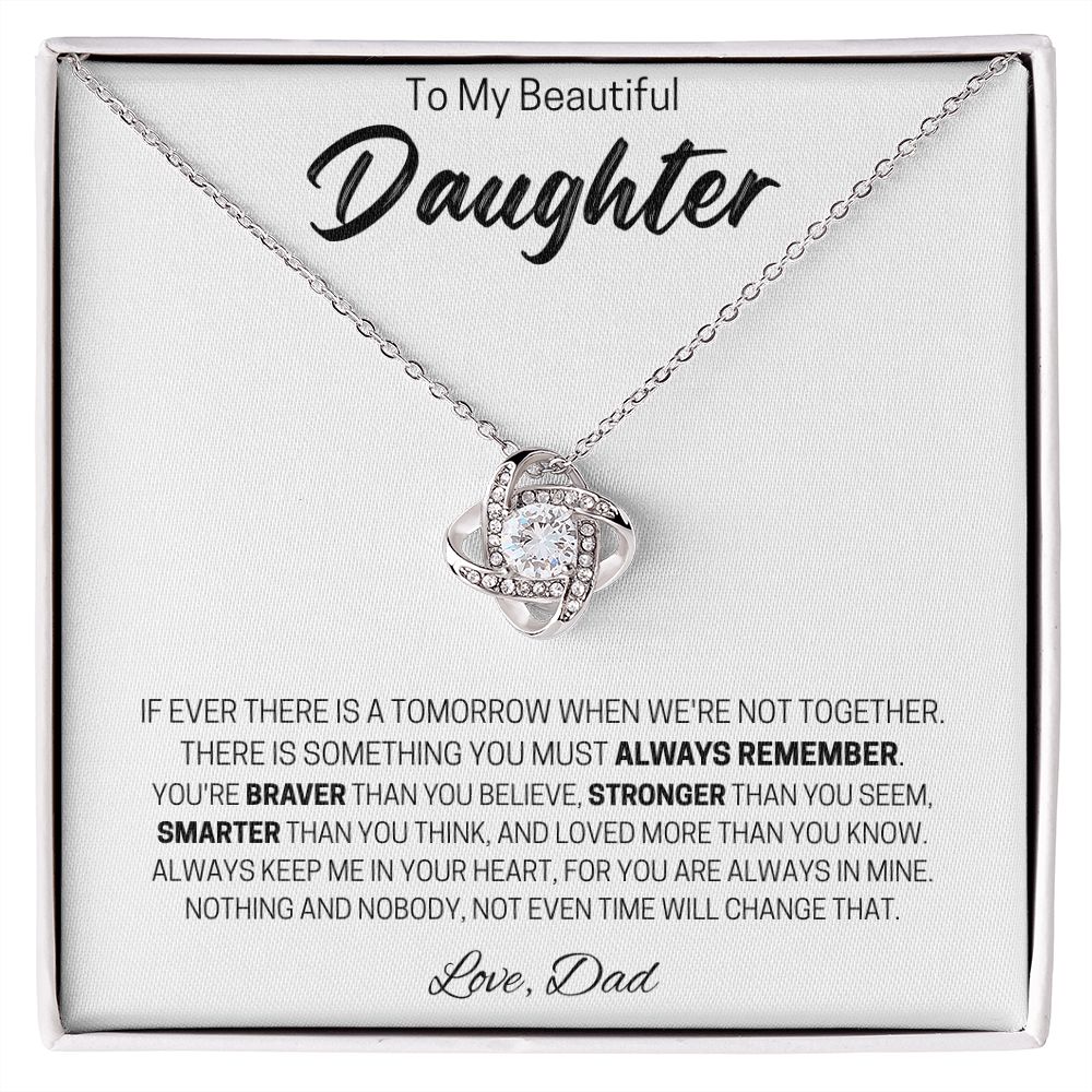 To My Beautiful Daughter | Love Knot Necklace (Dad)