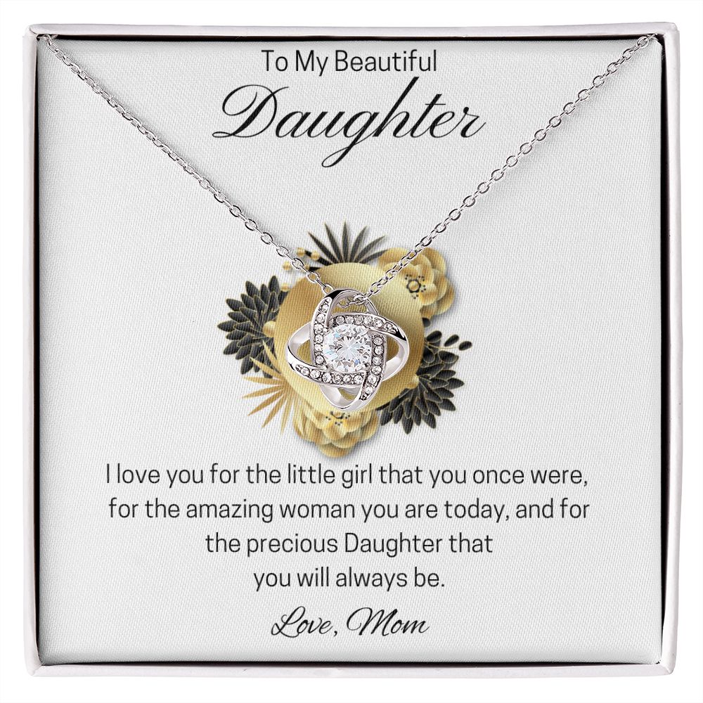 To My Beautiful Daughter | Love Knot Necklace (Mom)