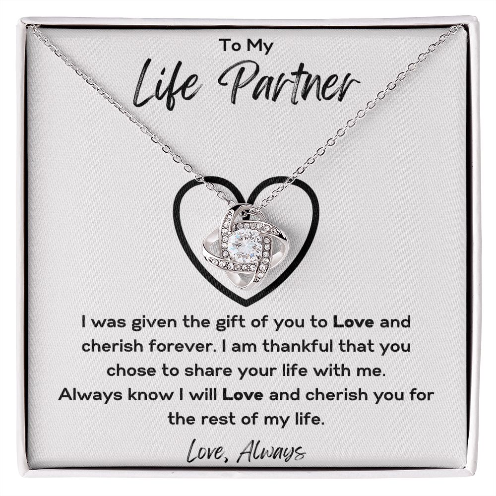 To My Life Partner | Love Knot Necklace