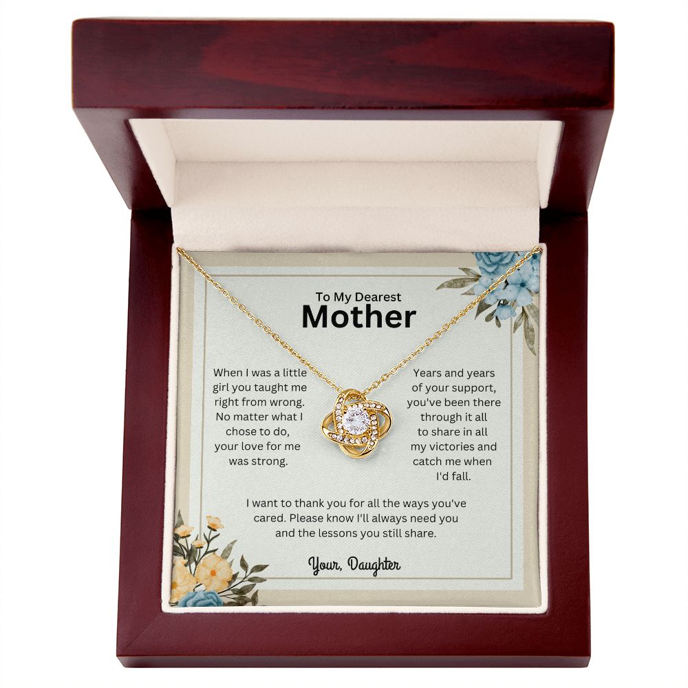 To My Dearest Mother | Love Knot Necklace (Daughter)