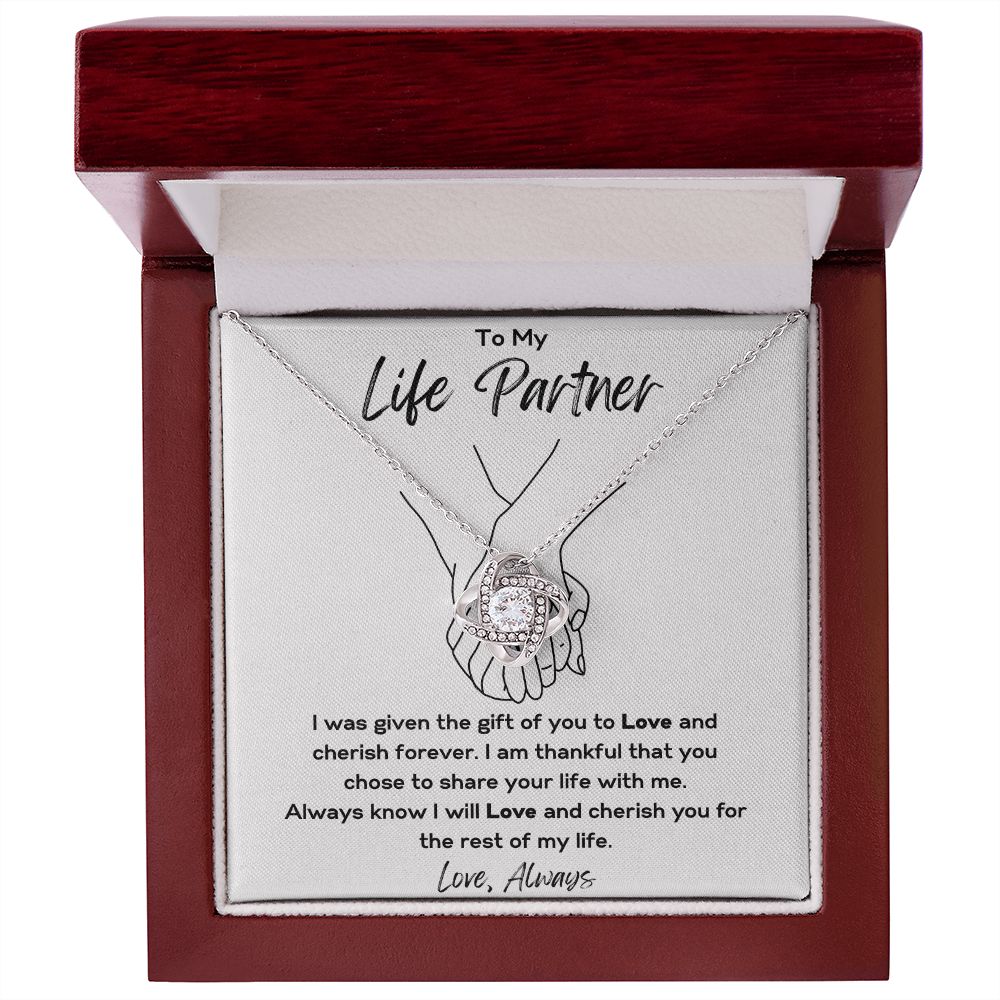 To My Life Partner | Love Knot Necklace