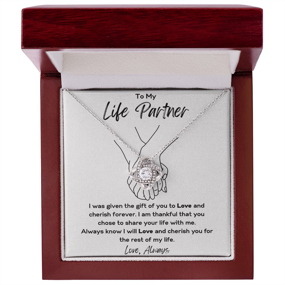 To My Life Partner | Love Knot Necklace