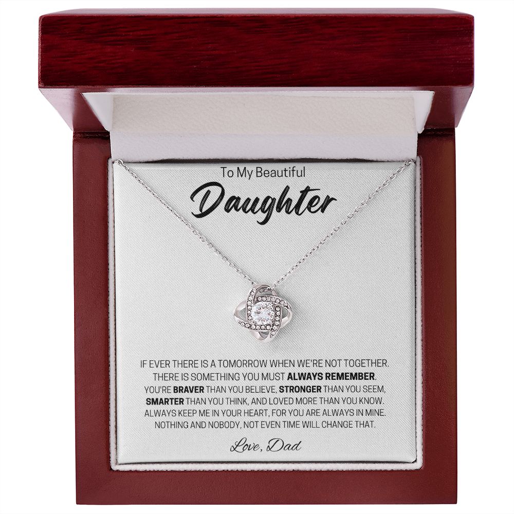 To My Beautiful Daughter | Love Knot Necklace (Dad)