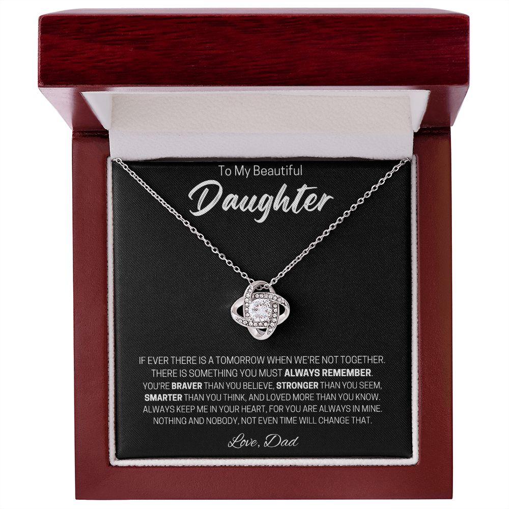 To My Beautiful Daughter | Love Knot Necklace (Dad)