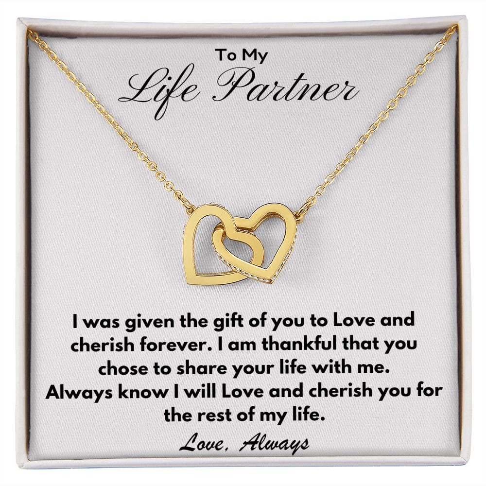 To My Life Partner | Interlocking Hearts Necklace