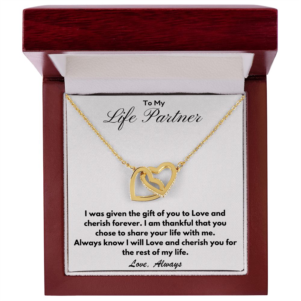 To My Life Partner | Interlocking Hearts Necklace