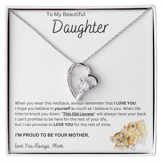 To My Beautiful Daughter | Forever Love Necklace (Mom)