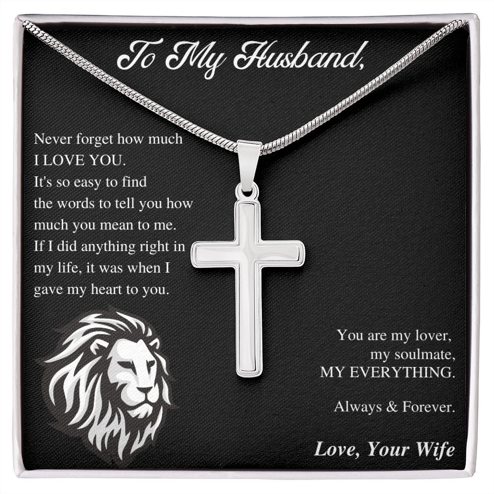 To My Husband | Stainless Steel Cross Necklace